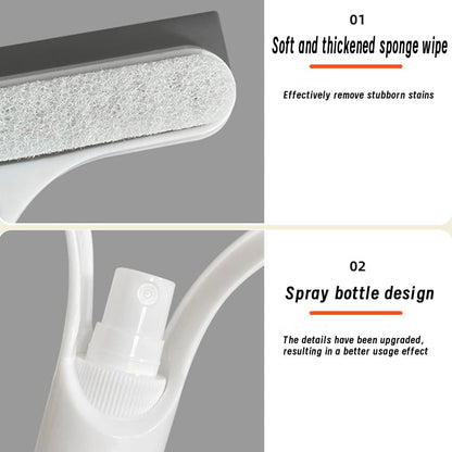 3 in 1 Window Cleaning Scraper, Squeegee with Sprayer, 3 in 1 Window Cleaner Squeegee with Rubber Blade for Shower, Car, Mirror, Home Windows, All-in-One Cleaner Tool