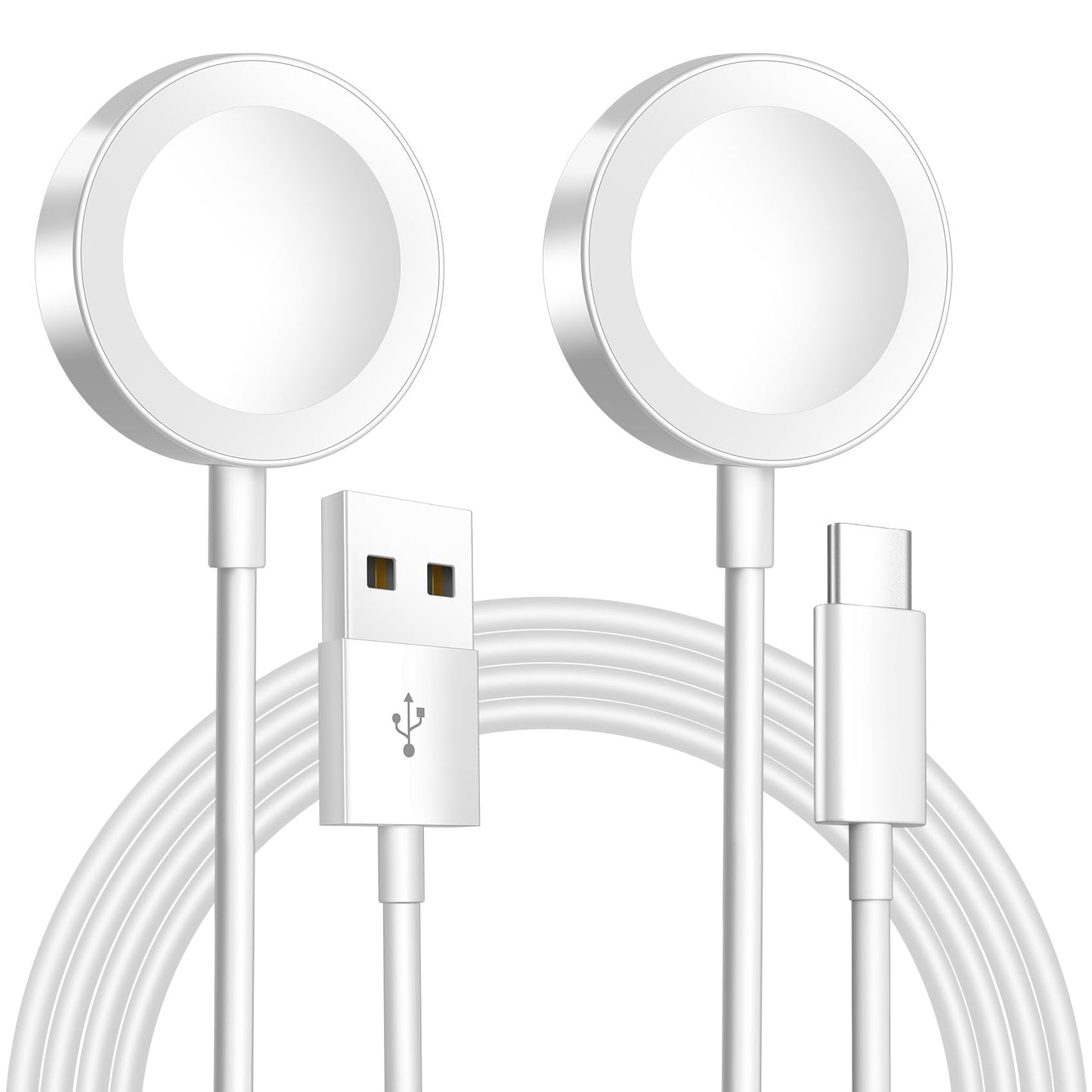 iWatch Charger Magnetic Fast Charging Cable [Portable] Magnetic Wireless Charging Compatible with iWatch Series Ultra/10/9/8/7/6/SE/5/4/3/2-[3.3FT] White