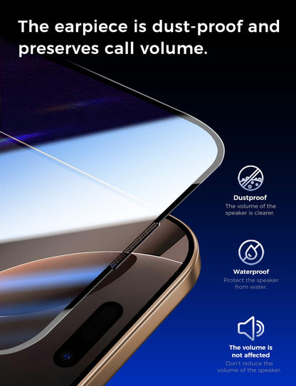 MAGIC JOHN 2 Pack for iPhone 16 Pro Max 6.9 inch Tempered Glass Screen Protector, HD Clear, Bubble Free, Easy Installation, Auto Dust-Elimination