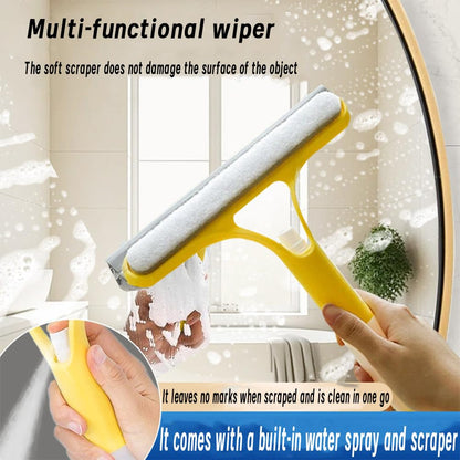 3 in 1 Window Cleaning Scraper, Squeegee with Sprayer, 3 in 1 Window Cleaner Squeegee with Rubber Blade for Shower, Car, Mirror, Home Windows, All-in-One Cleaner Tool