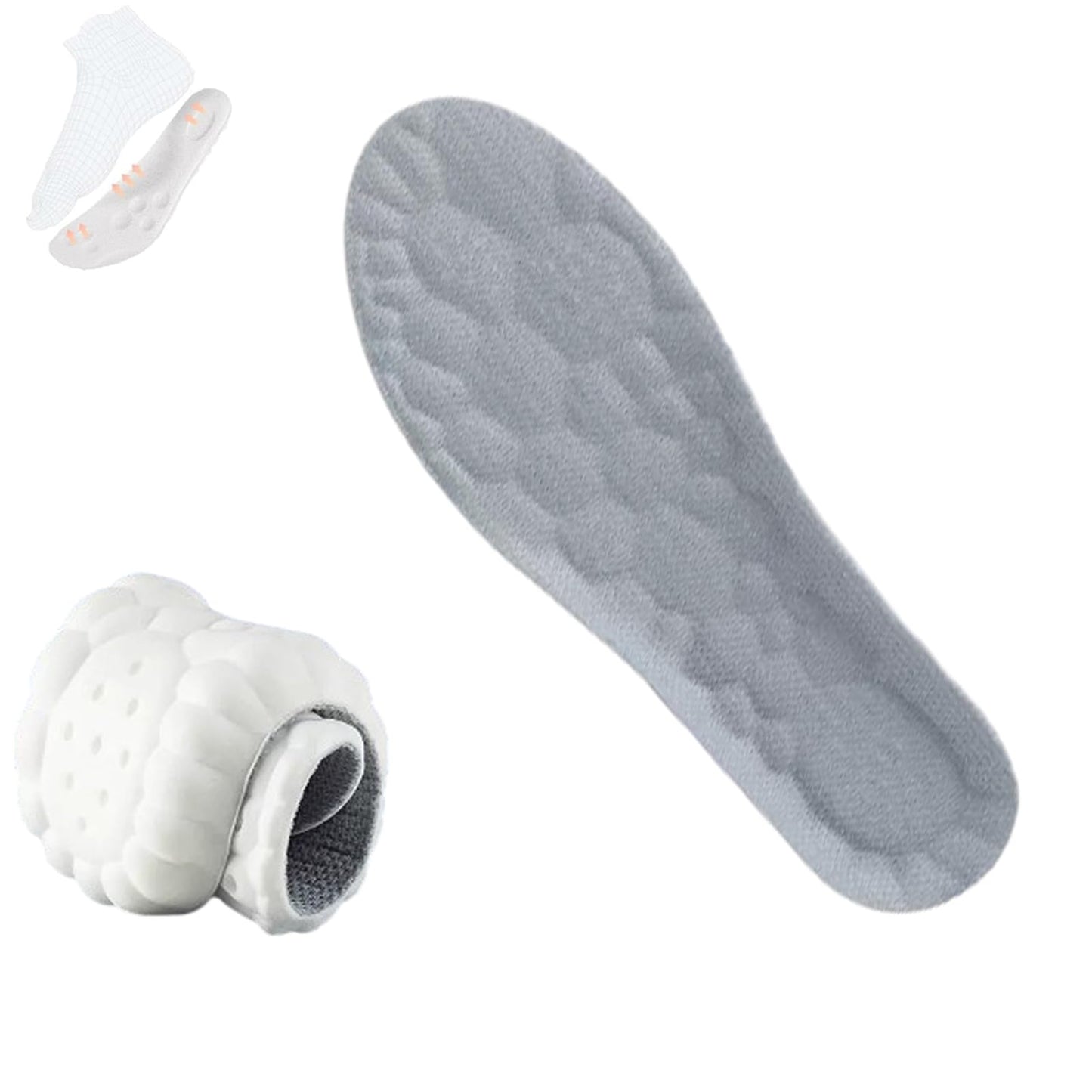 Soft Elastic Breathable Shoe Insoles, 4D Sports Sweat Absorbing Insoles for Women Men, Soft Comfort Memory Foam Shoe Insoles for Athletic Running (Green-A, 4.5-5)