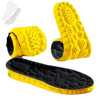 Soft Elastic Breathable Shoe Insoles, 4D Sports Sweat Absorbing Insoles for Women Men, Soft Comfort Memory Foam Shoe Insoles for Athletic Running (Green-A, 4.5-5)