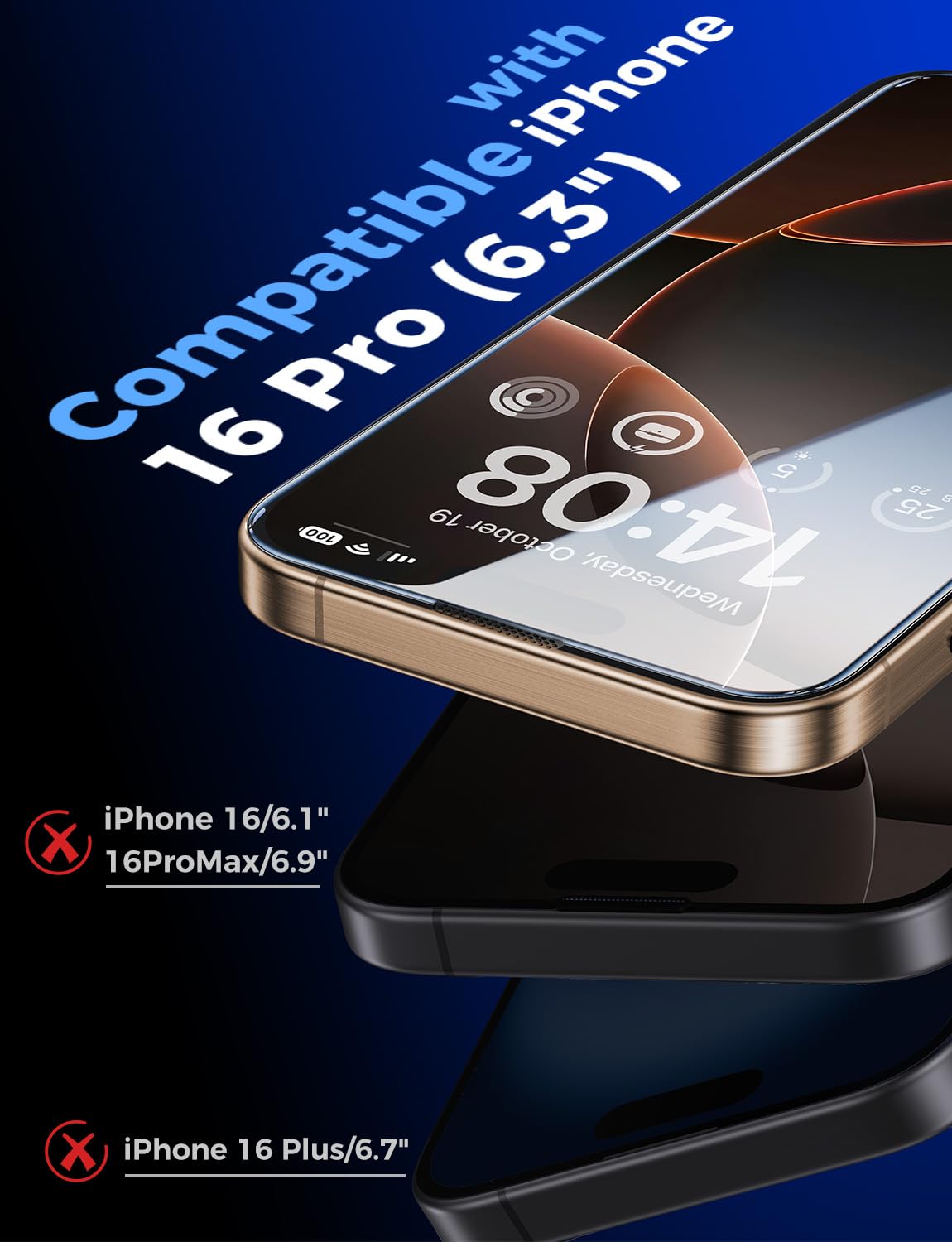 MAGIC JOHN 2 Pack for iPhone 16 Pro Max 6.9 inch Tempered Glass Screen Protector, HD Clear, Bubble Free, Easy Installation, Auto Dust-Elimination