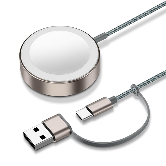 iWatch Charger Magnetic Fast Charging Cable [Portable] Magnetic Wireless Charging Compatible with iWatch Series Ultra/10/9/8/7/6/SE/5/4/3/2-[3.3FT] White