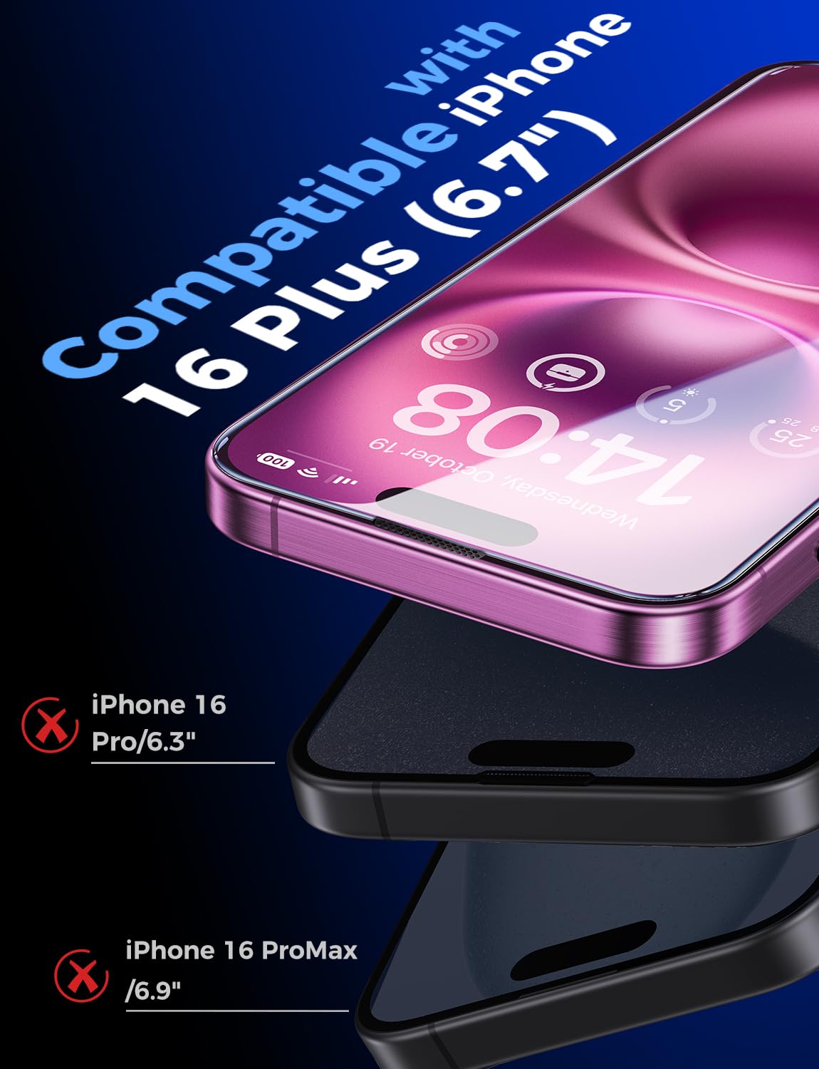 MAGIC JOHN 2 Pack for iPhone 16 Pro Max 6.9 inch Tempered Glass Screen Protector, HD Clear, Bubble Free, Easy Installation, Auto Dust-Elimination