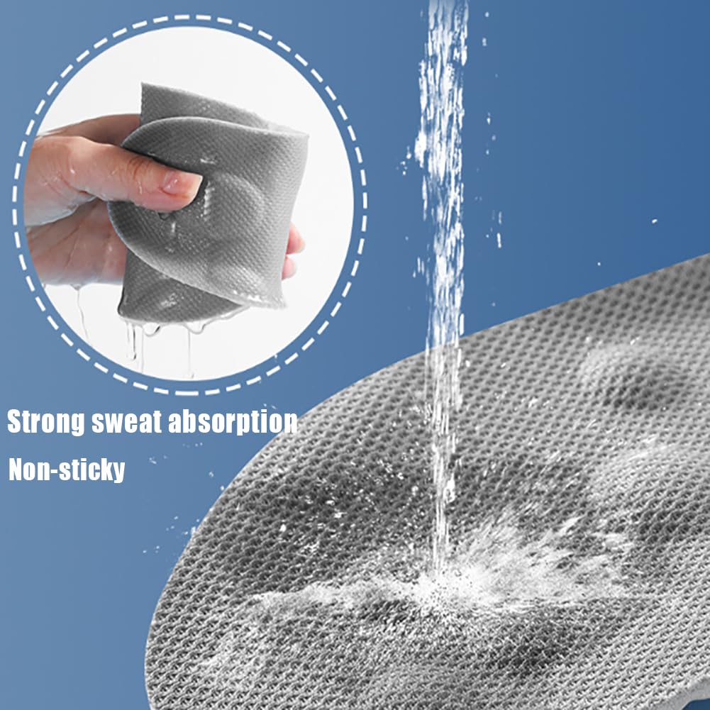 Soft Elastic Breathable Shoe Insoles, 4D Sports Sweat Absorbing Insoles for Women Men, Soft Comfort Memory Foam Shoe Insoles for Athletic Running (Green-A, 4.5-5)