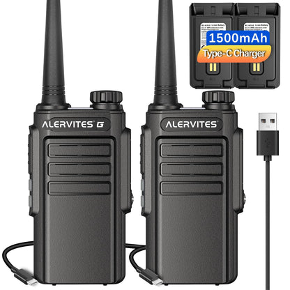 Walkie Talkies Long Range for Adults,Rechargeable UHF Handheld Strong Encrypted Handheld Two Way Radios Walky Talky with Noise Reduction,VOX and USB-C Charger for Camping Hiking Hotel,2Pack