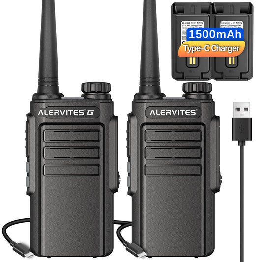 Walkie Talkies Long Range for Adults,Rechargeable UHF Handheld Strong Encrypted Handheld Two Way Radios Walky Talky with Noise Reduction,VOX and USB-C Charger for Camping Hiking Hotel,2Pack