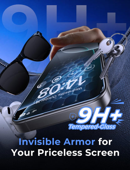 MAGIC JOHN 2 Pack for iPhone 16 Pro Max 6.9 inch Tempered Glass Screen Protector, HD Clear, Bubble Free, Easy Installation, Auto Dust-Elimination