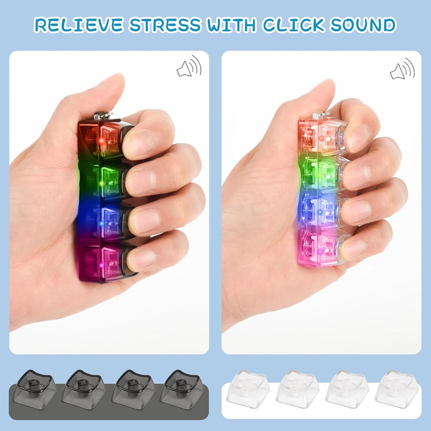Fidget Keys – LED Clicker Keychain for Stress Relief