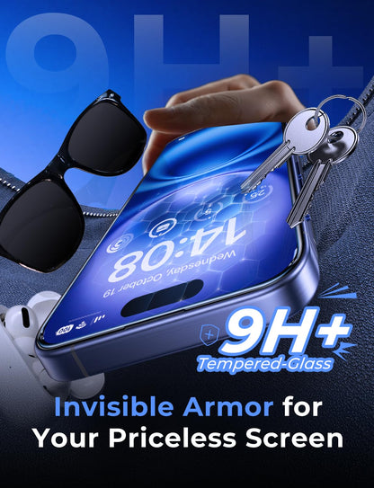 MAGIC JOHN 2 Pack for iPhone 16 Pro Max 6.9 inch Tempered Glass Screen Protector, HD Clear, Bubble Free, Easy Installation, Auto Dust-Elimination