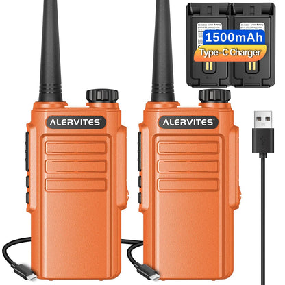 Walkie Talkies Long Range for Adults,Rechargeable UHF Handheld Strong Encrypted Handheld Two Way Radios Walky Talky with Noise Reduction,VOX and USB-C Charger for Camping Hiking Hotel,2Pack