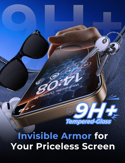 MAGIC JOHN 2 Pack for iPhone 16 Pro Max 6.9 inch Tempered Glass Screen Protector, HD Clear, Bubble Free, Easy Installation, Auto Dust-Elimination