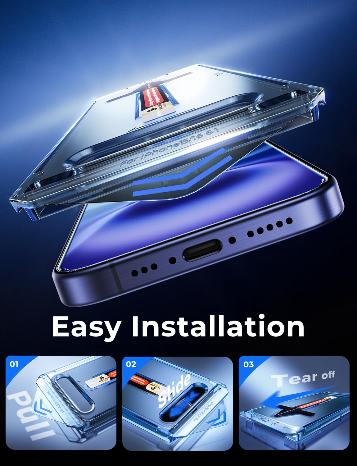 MAGIC JOHN 2 Pack for iPhone 16 Pro Max 6.9 inch Tempered Glass Screen Protector, HD Clear, Bubble Free, Easy Installation, Auto Dust-Elimination