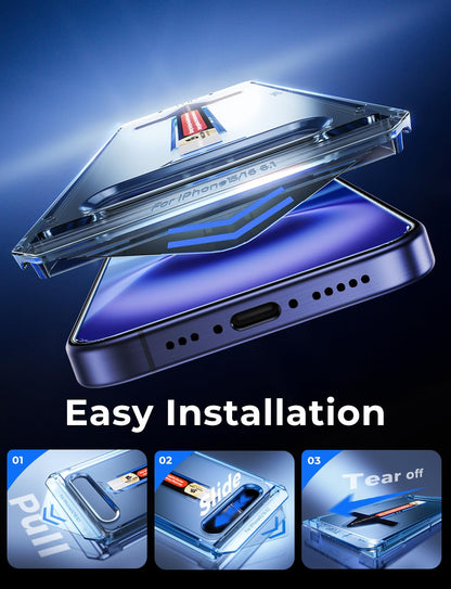 MAGIC JOHN 2 Pack for iPhone 16 Pro Max 6.9 inch Tempered Glass Screen Protector, HD Clear, Bubble Free, Easy Installation, Auto Dust-Elimination