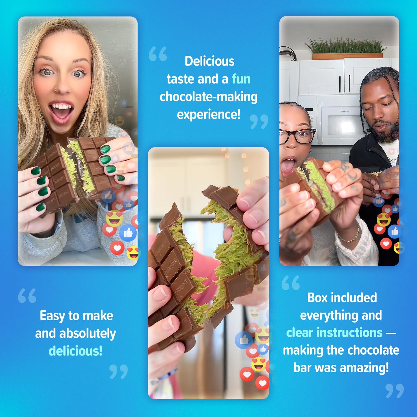 Chocabox Viral Dubai Milk Chocolate Bar Kit - Includes Chocolate Mold, Choc Wafers, Shredded Kataifi, Pistachio Cream - DIY Gift Box Dubai Kit - Great Gift