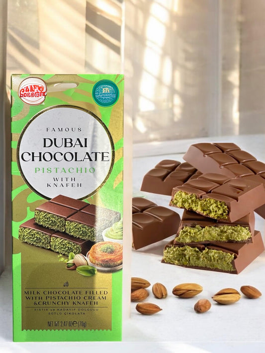 Dubai Chocolate Bar Pistachio Kataifi – Viral Dubai Chocolate with Knafeh and Pistachio Cream