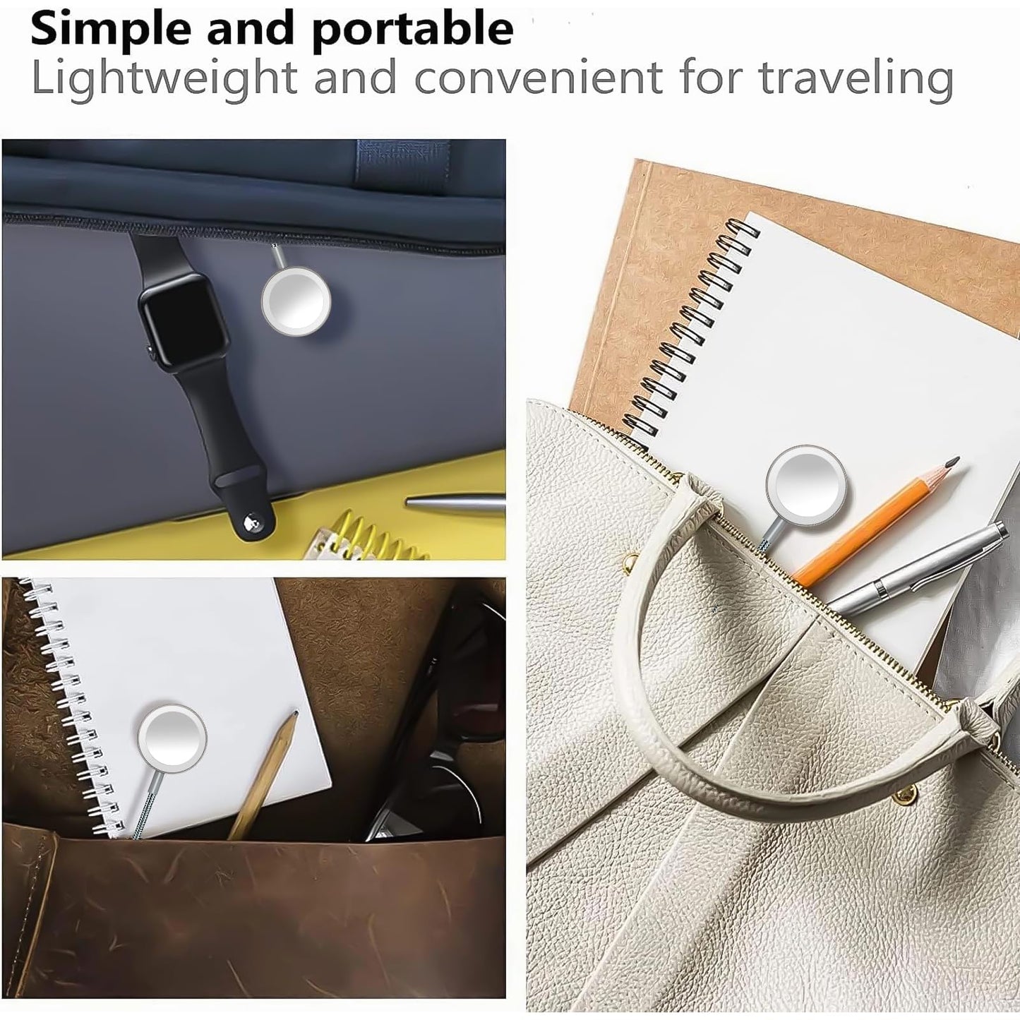 iWatch Charger Magnetic Fast Charging Cable [Portable] Magnetic Wireless Charging Compatible with iWatch Series Ultra/10/9/8/7/6/SE/5/4/3/2-[3.3FT] White