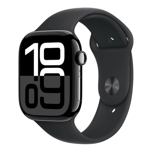 Apple Watch Series 10, 42mm Space Gray Aluminum Case with Black Sport Band